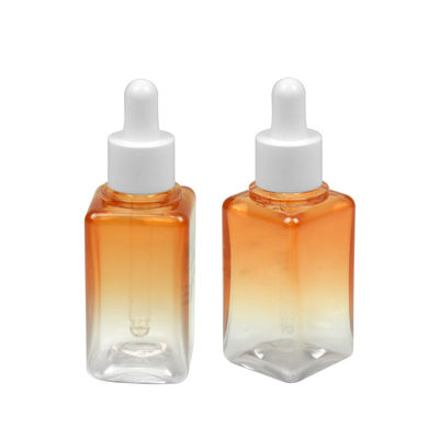 50ML গ্রেডিয়েন্ট PETG কসমেটিক বোতল স্কোয়ার 20/410 এসেনশিয়াল অয়েল বোতল প্যাকেজিং