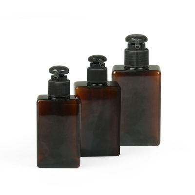 100ml 200ml 250ml Petg ক্রিম জার 24/410 স্কয়ার অ্যাম্বার শ্যাম্পুর বোতল