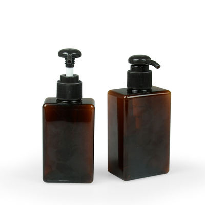 100ml 200ml 250ml Petg ক্রিম জার 24/410 স্কয়ার অ্যাম্বার শ্যাম্পুর বোতল
